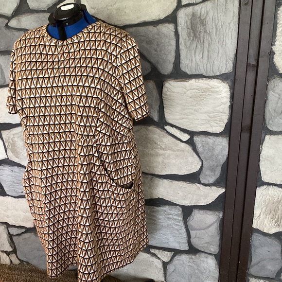 Size 4x Hutch Chevron Print vintage style dress with side pockets - Picture 3 of 11